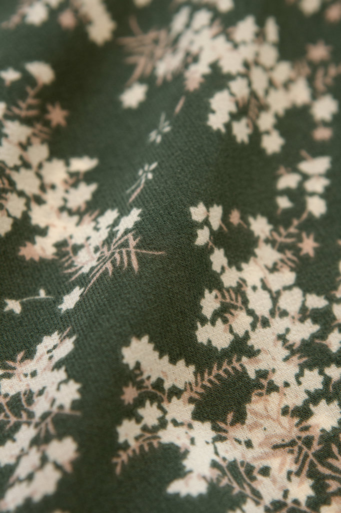 Lofty Manner Groene jurk met bloemenprint Ava