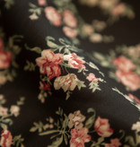 Lofty Manner Black-Pink Floral Print Skirt Ivana