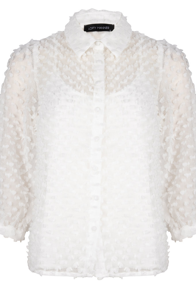 Lofty Manner White Puff Sleeve Blouse Bowie