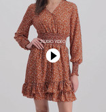 Lofty Manner Rust Brown Floral Print Dress Ava