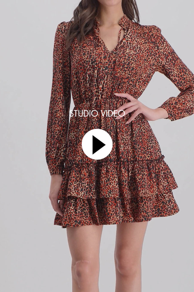 Lofty Manner Red Panther Print Dress Fayah