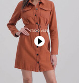 Lofty Manner Rust Brown Denim Dress Jessie