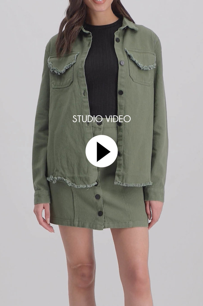 Lofty Manner Green Denim jacket Tara