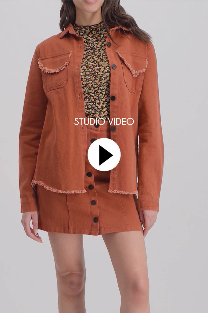 Lofty Manner Rust brown denim jacket Tara