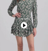 Lofty Manner Green Floral Print Mini Skirt Ciara