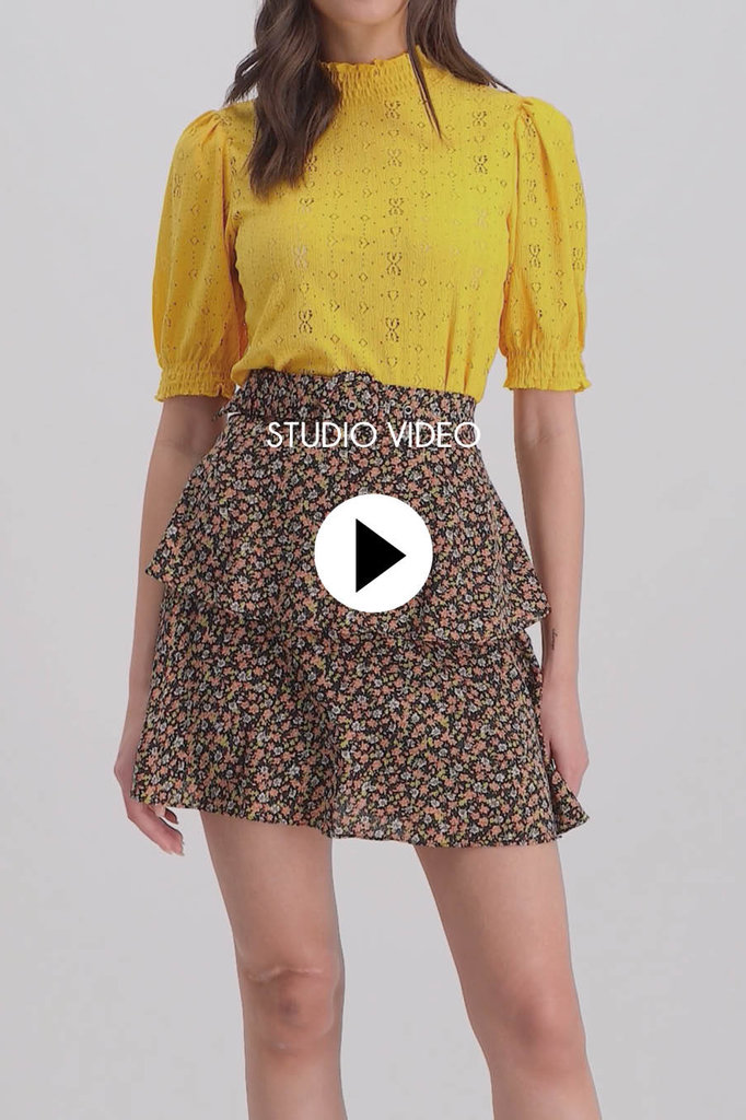 Lofty Manner Yellow Puff Sleeve Blouse Gabriela