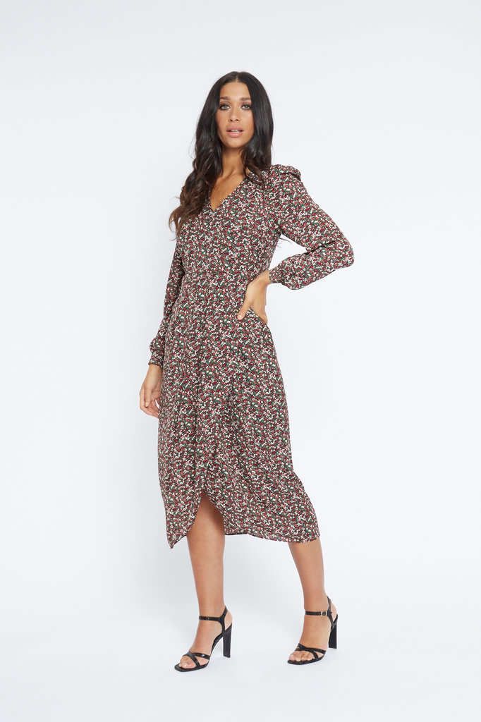 Lofty Manner Red Floral Print Maxi Dress Fay