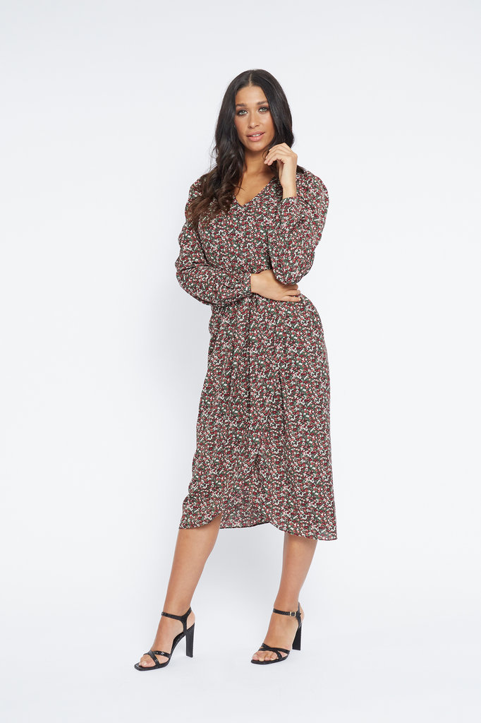Lofty Manner Red Floral Print Maxi Dress Fay