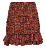 Lofty Manner Oranje Bloemenprint Mini Rok Sylvie