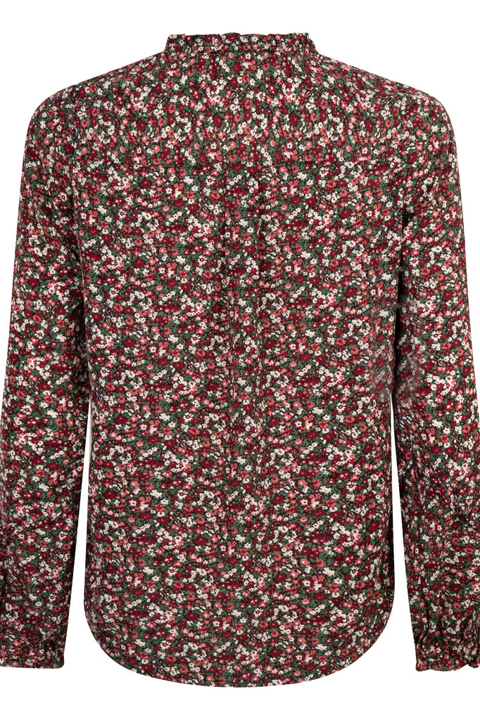 Lofty Manner Donkerrode Bloemenprint Blouse Manon