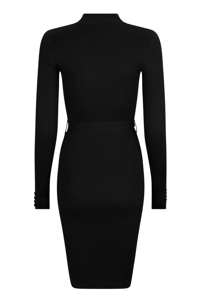 Lofty Manner Black Midi Dress Yelena