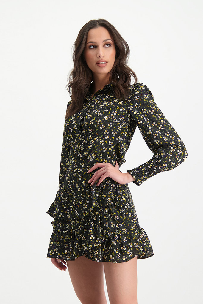 Lofty Manner Zwarte Bloemenprint Top Mayra