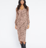 Lofty Manner Roze Panterprint Maxi Jurk Luciana