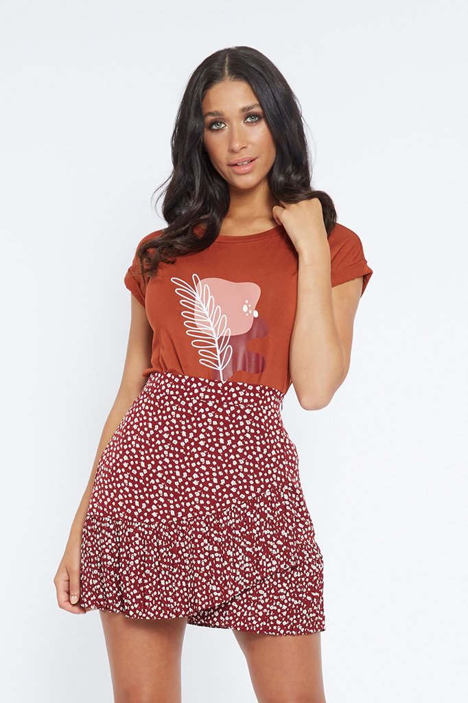 Lofty Manner Bruin T-shirt Met Opdruk Rosalie