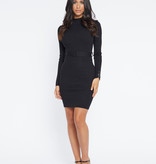 Lofty Manner Black Midi Dress Yelena