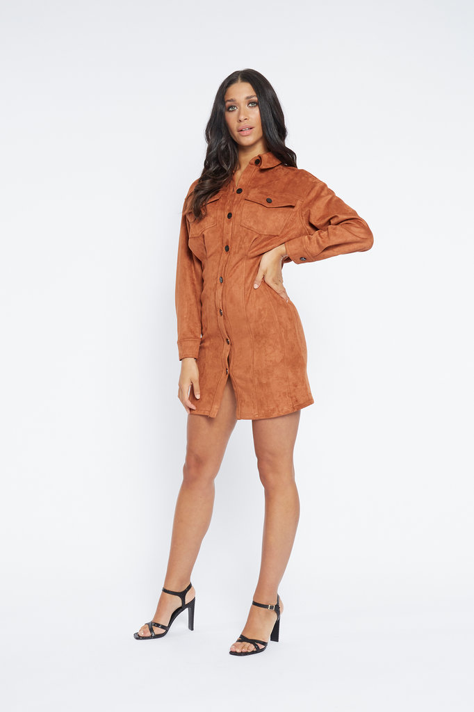 Lofty Manner Brown Midi Dress Bodine