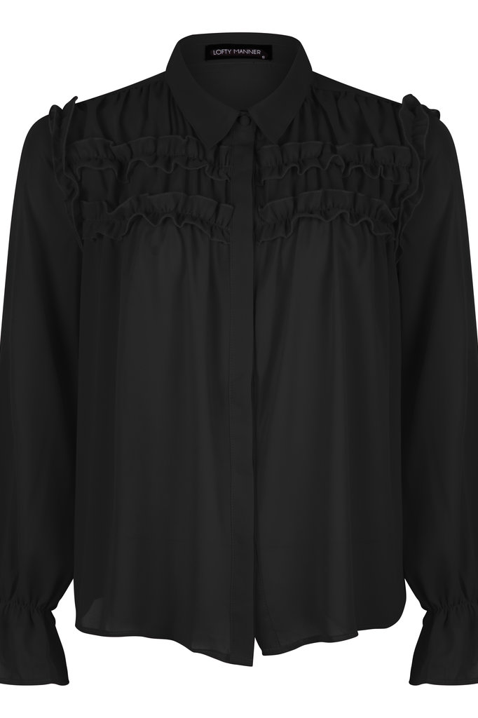 Lofty Manner Black Blouse Mauve