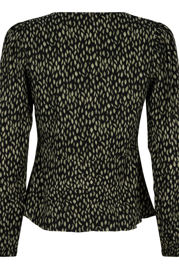 Lofty Manner Black Green Blouse Shayna