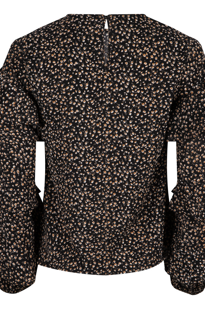 Lofty Manner Zwarte Bloemenprint Top Louiza