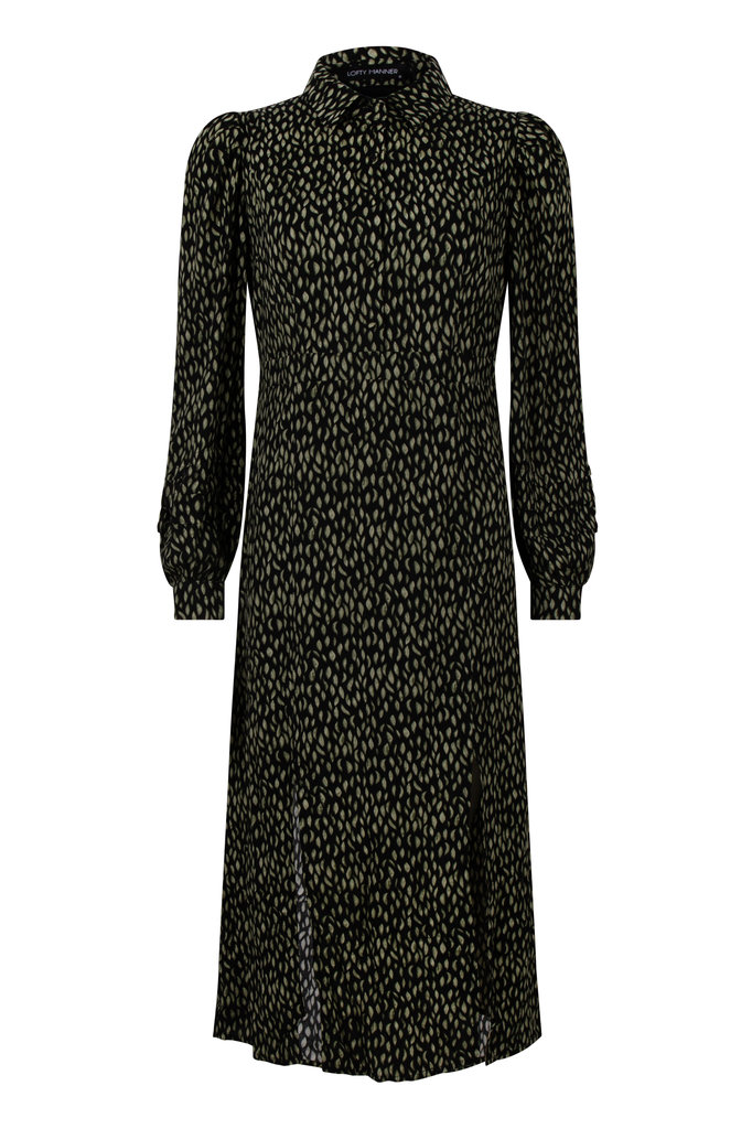 Lofty Manner Dark Floral Print Dress Denise