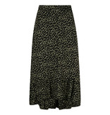 Lofty Manner Zwart Groene Midi Rok Camille