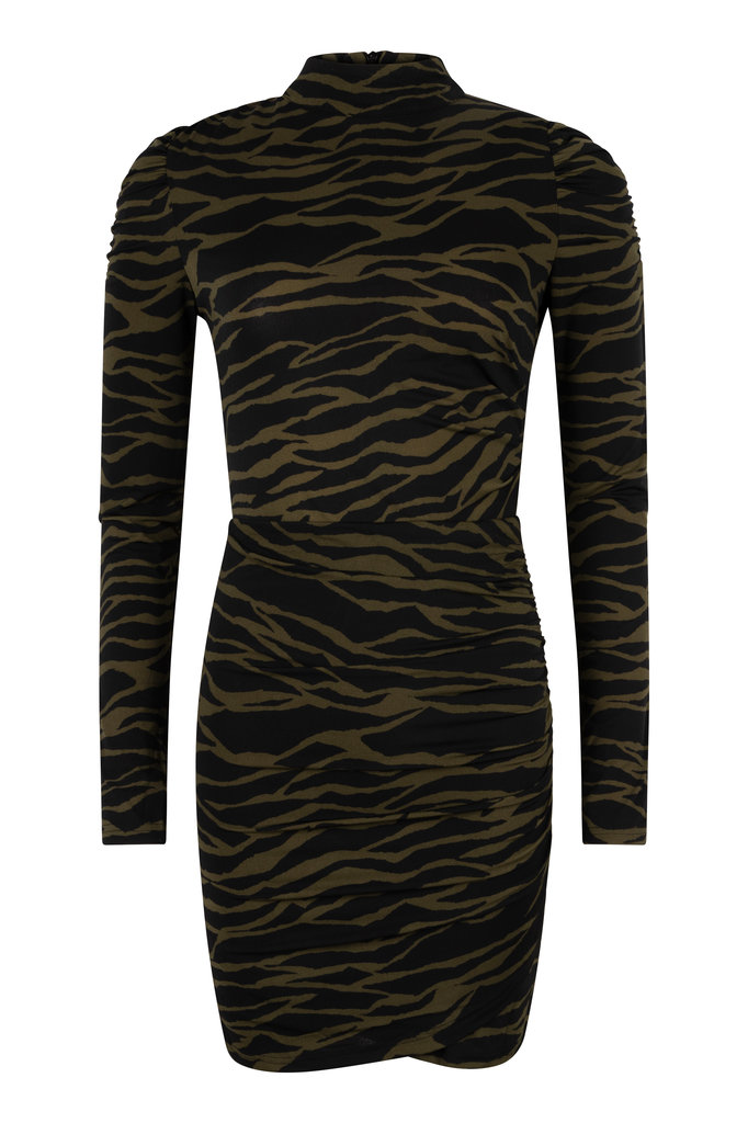 Lofty Manner Groene Zebraprint Jurk Kim