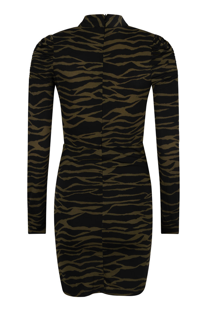 Lofty Manner Groene Zebraprint Jurk Kim