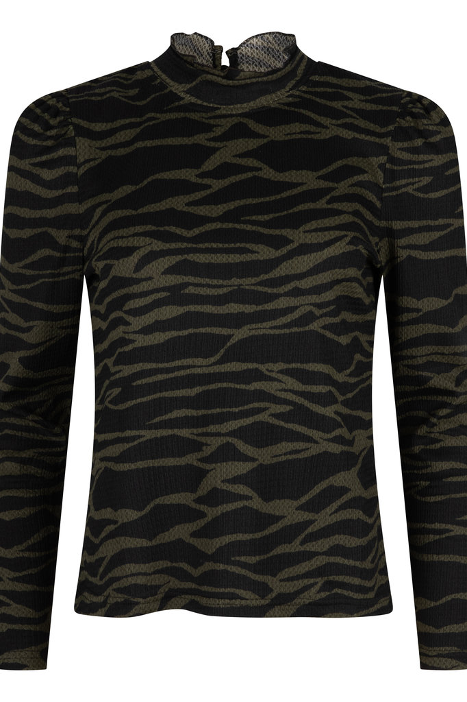 Lofty Manner Groene Zebraprint Top Ilya