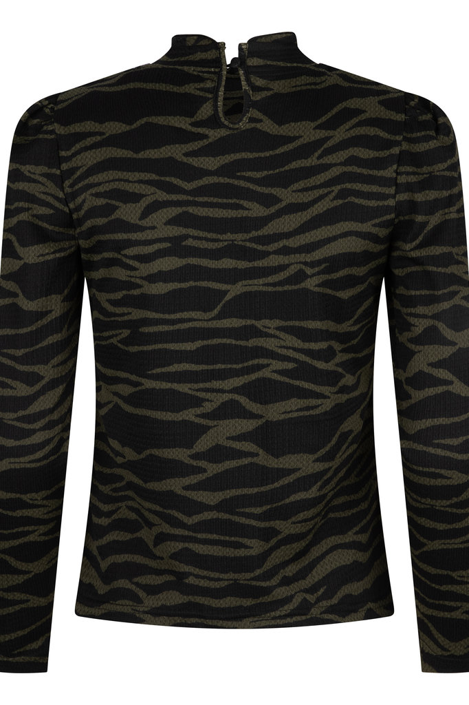 Lofty Manner Green Zebra Print Top Ilya