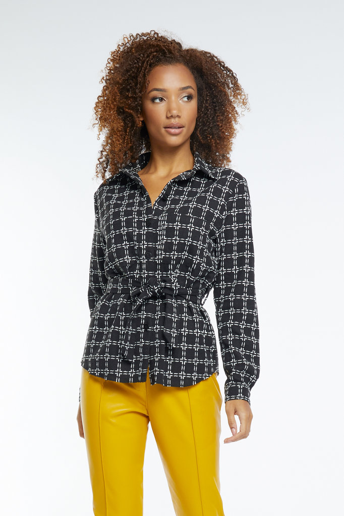 Lofty Manner Zwarte Blouse Jacket Nela