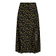 Yellow black floral print Skirt Fabienne