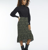 Lofty Manner Zwart Groene Midi Rok Camille