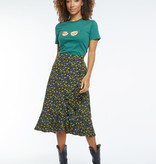 Lofty Manner Geel zwarte bloemenprint Rok Fabienne