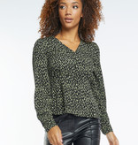 Lofty Manner Black Green Blouse Shayna