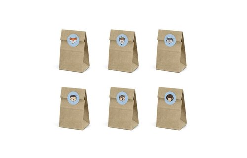Woodland Uitdeelzakjes - 6 stuks - kraftpapier