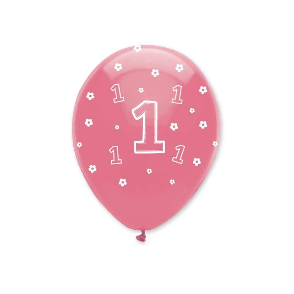 1 Jaar Ballonnen Meisje - 6 stuks - 30 cm