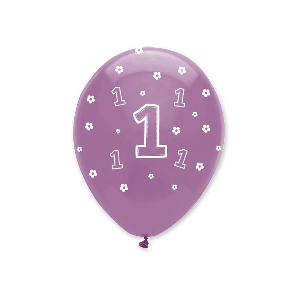 1 Jaar Ballonnen Meisje - 6 stuks - 30 cm