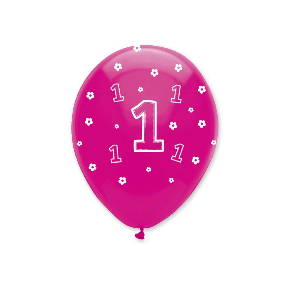 1 Jaar Ballonnen Meisje - 6 stuks - 30 cm