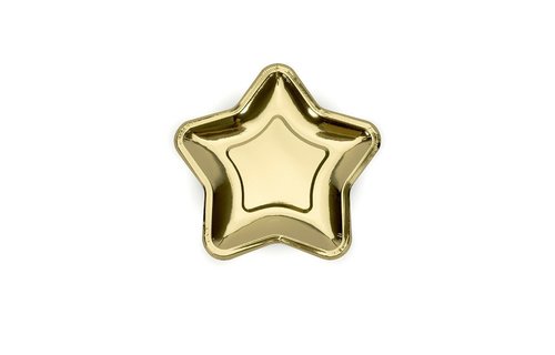 Gouden Bordjes Ster - 18 cm - 6 stuks