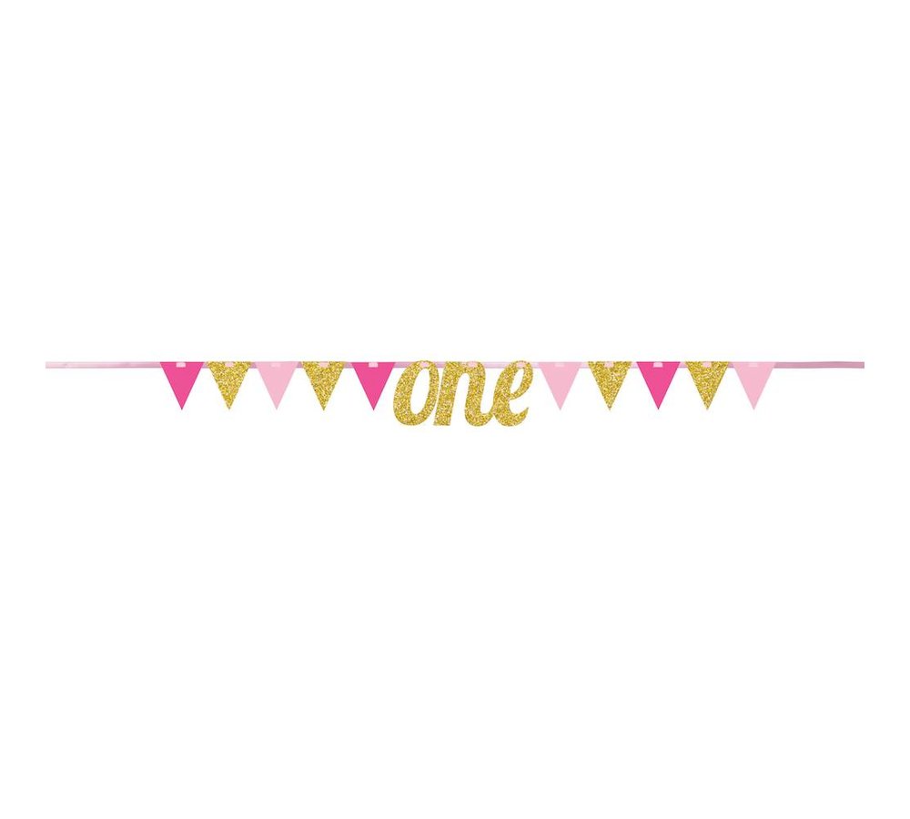 Slinger 1 Jaar 'One' Roze en Goud - 2,7 meter