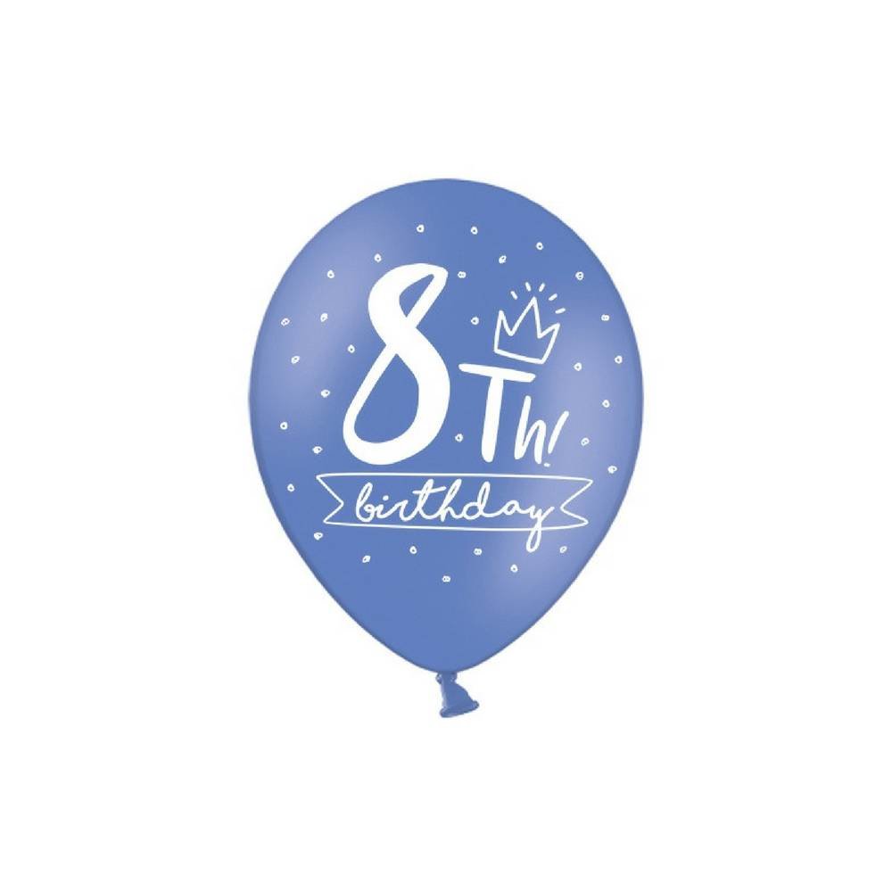 8 Jaar Ballonnen Assorti - 6 stuks - 30 cm