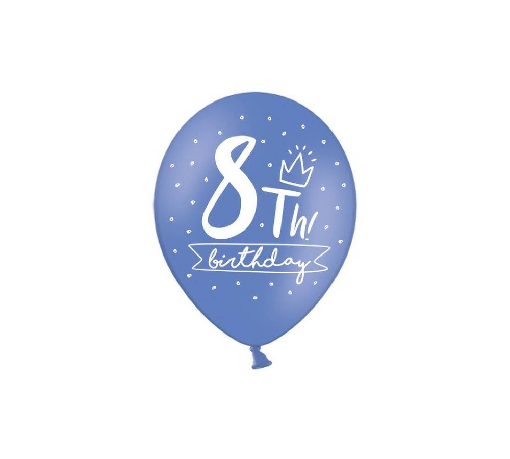 8 Jaar Ballonnen Assorti - 6 stuks - 30 cm