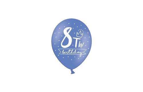 8 Jaar Ballonnen Assorti - 6 stuks - 30 cm