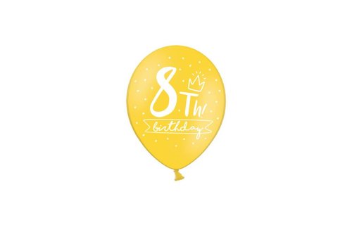 8 Jaar Ballonnen Assorti - 6 stuks - 30 cm