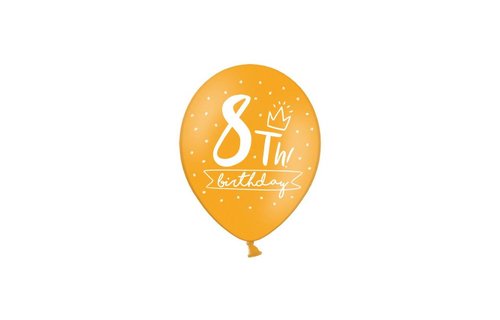 8 Jaar Ballonnen Assorti - 6 stuks - 30 cm