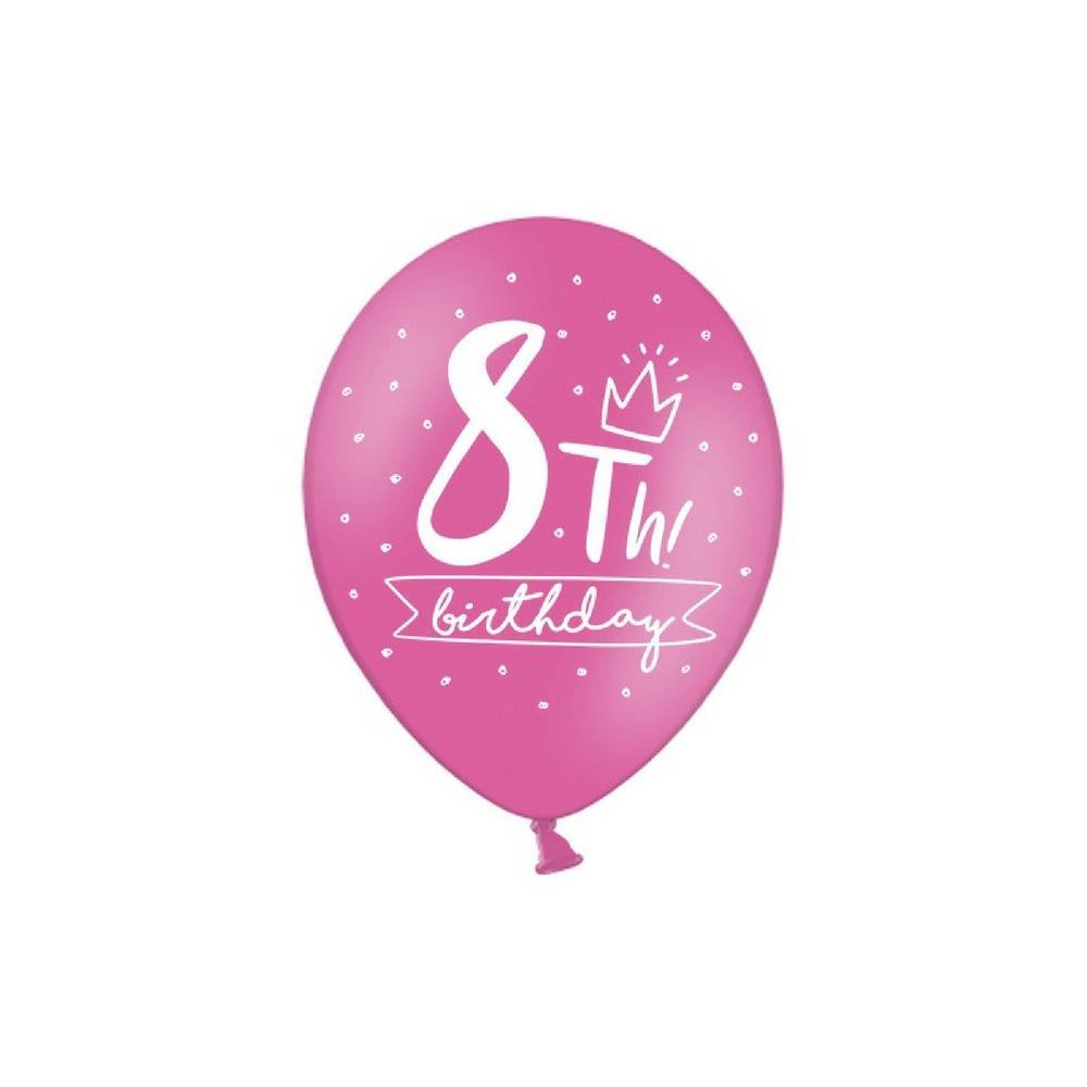 8 Jaar Ballonnen Assorti - 6 stuks - 30 cm