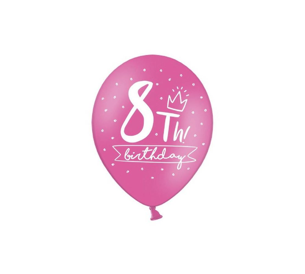 8 Jaar Ballonnen Assorti - 6 stuks - 30 cm