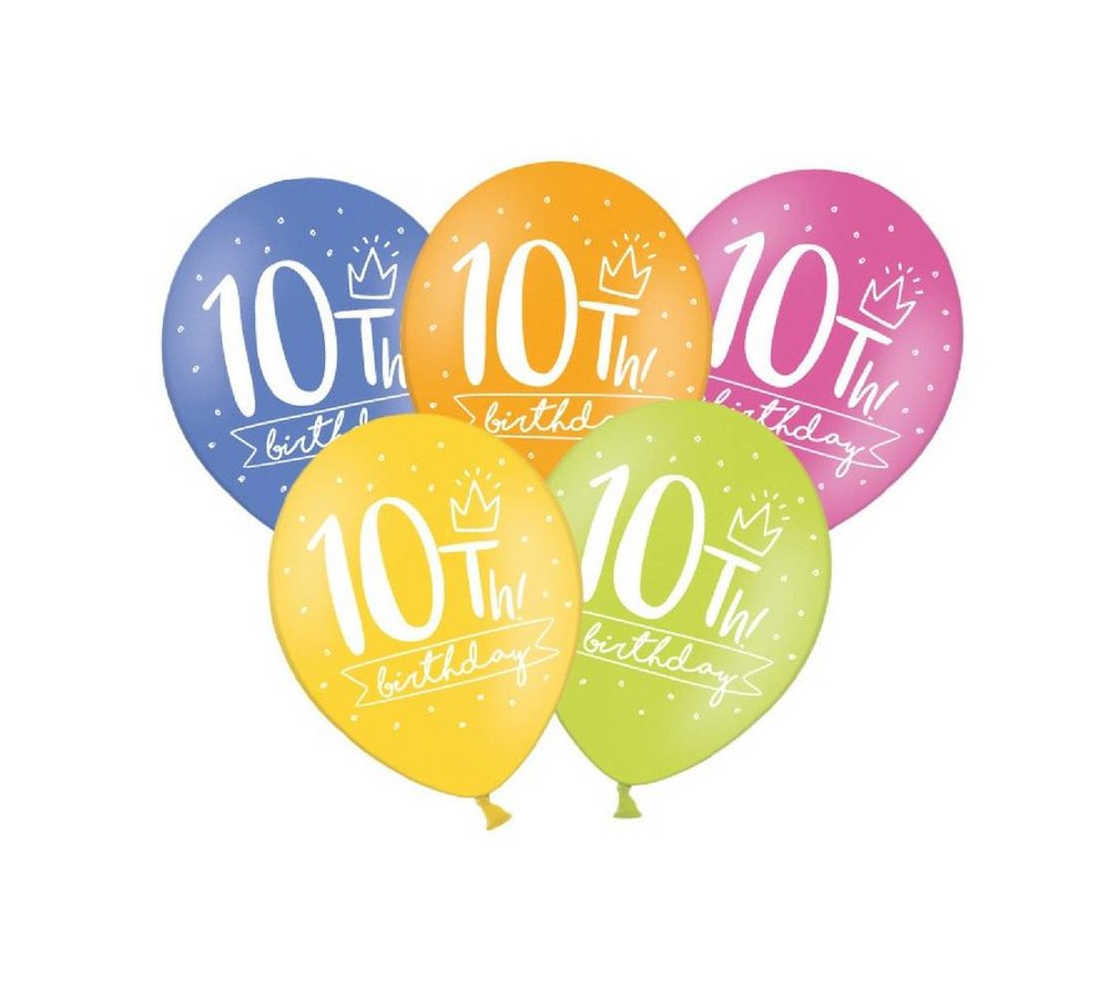10 Jaar Ballonnen Assorti - 6 stuks - 30 cm
