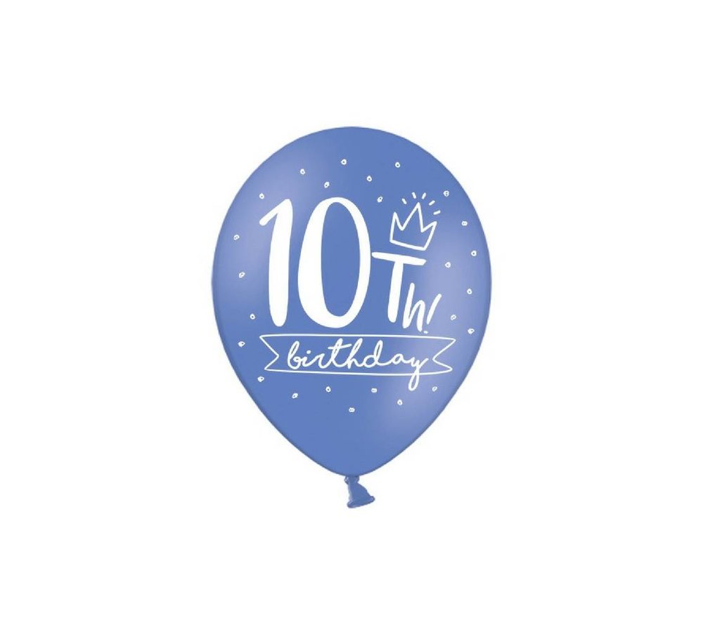10 Jaar Ballonnen Assorti - 6 stuks - 30 cm