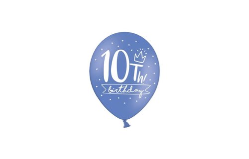10 Jaar Ballonnen Assorti - 6 stuks - 30 cm